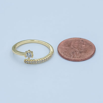24K Gold Filled CZ Micro Paved Wrap Ring | O668