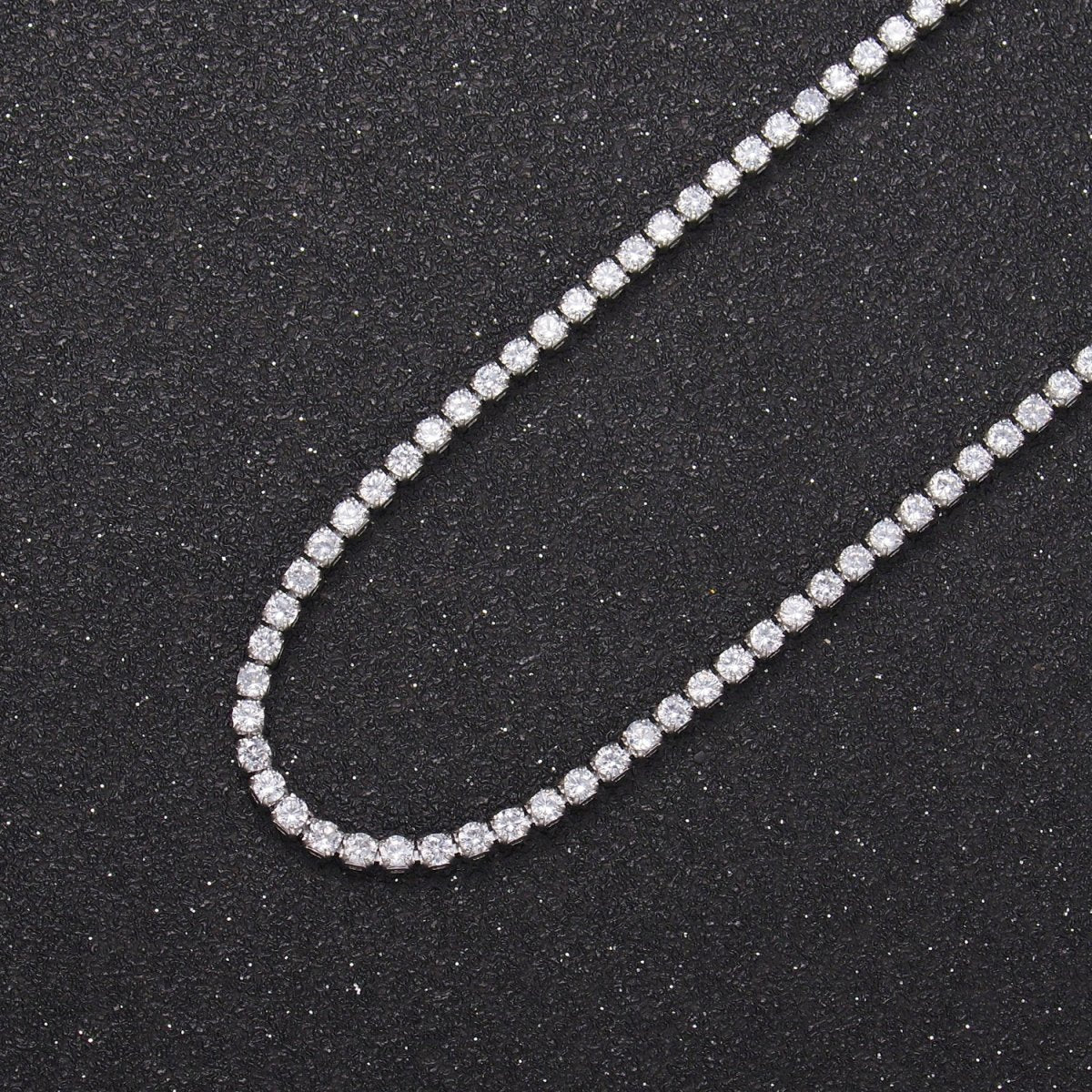 24K Gold Filled CZ Paved Tennis Bulk Chain in Gold &amp; Silver by Yard | Roll-829 &amp; Roll-1533