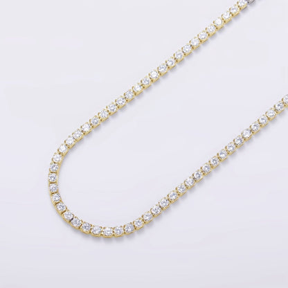 24K Gold Filled CZ Paved Tennis Bulk Chain in Gold &amp; Silver by Yard | Roll-829 &amp; Roll-1533