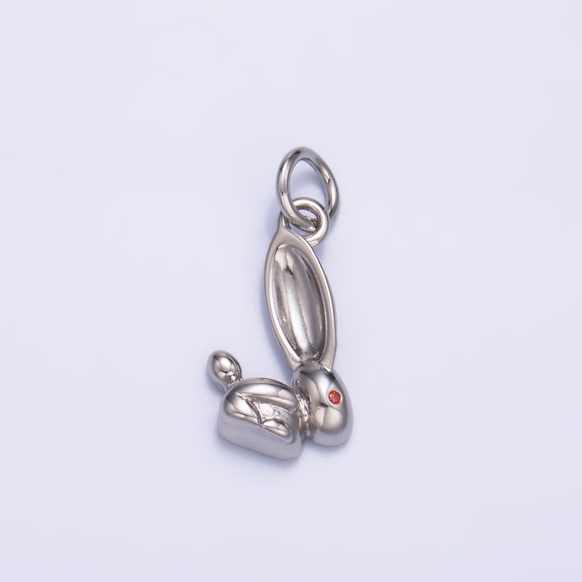 24K Gold Filled CZ Rabbit Bunny Multidimensional 3D Charm in Gold &amp; Silver | M174