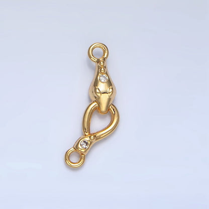 24K Gold Filled CZ Snake Loop Multidimensional Connector | F499