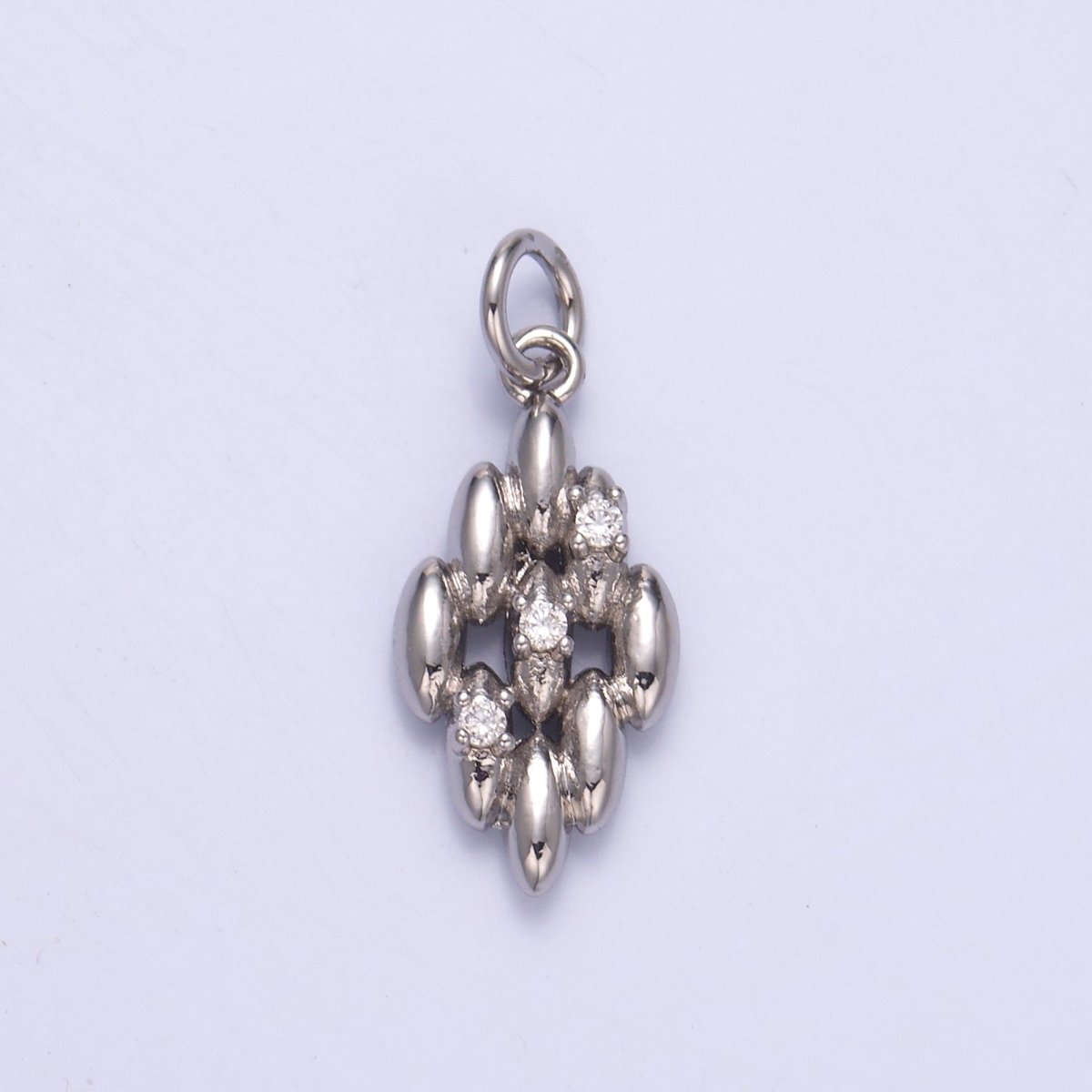 24K Gold Filled Geometric Sphere Quilted Charm in Gold &amp; Silver | N005