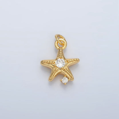 24K Gold Filled CZ Starfish Charm | AC-152