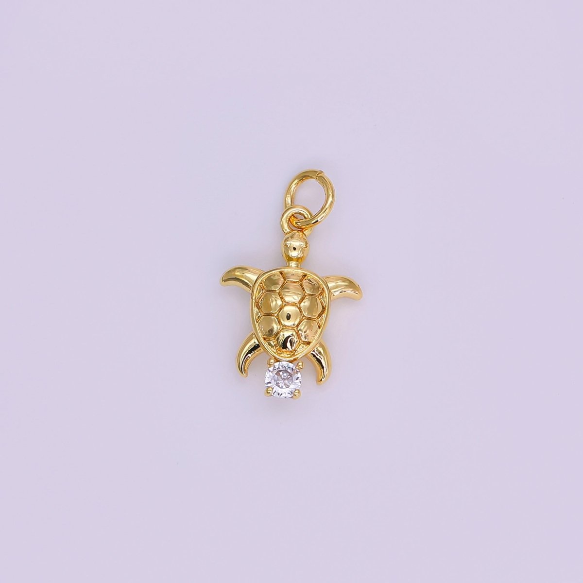 24K Gold Filled CZ Turtle Tortoise 3D Multidimensional Mini Charm | N847