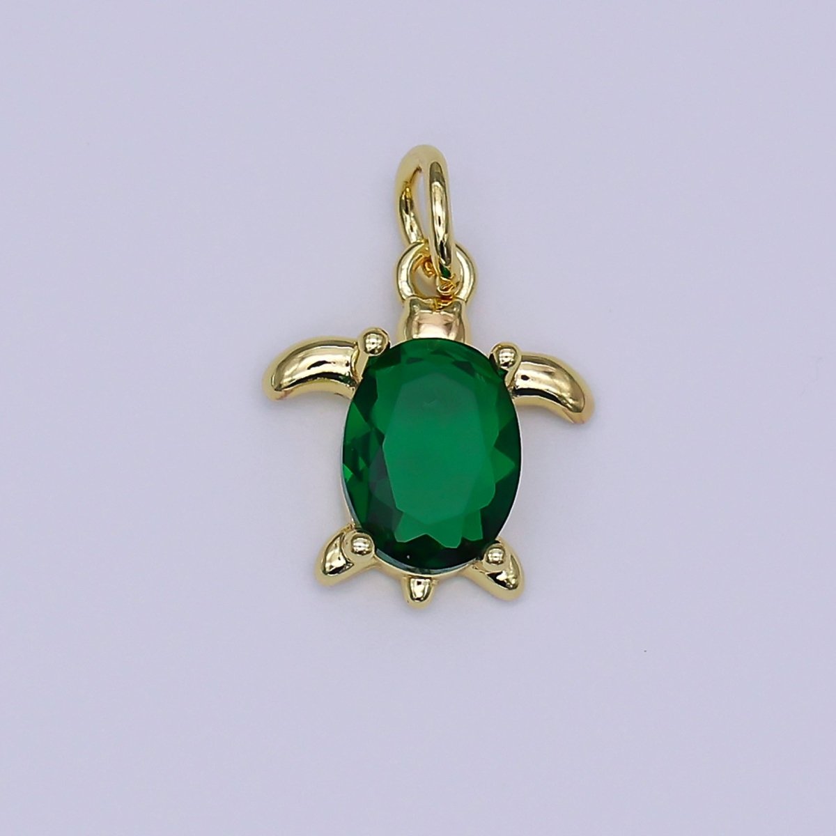 24K Gold Filled CZ Turtle Turquoise Animal Charm | X146 - X232