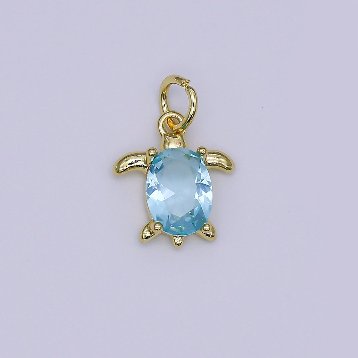 24K Gold Filled CZ Turtle Turquoise Animal Charm | X146 - X232