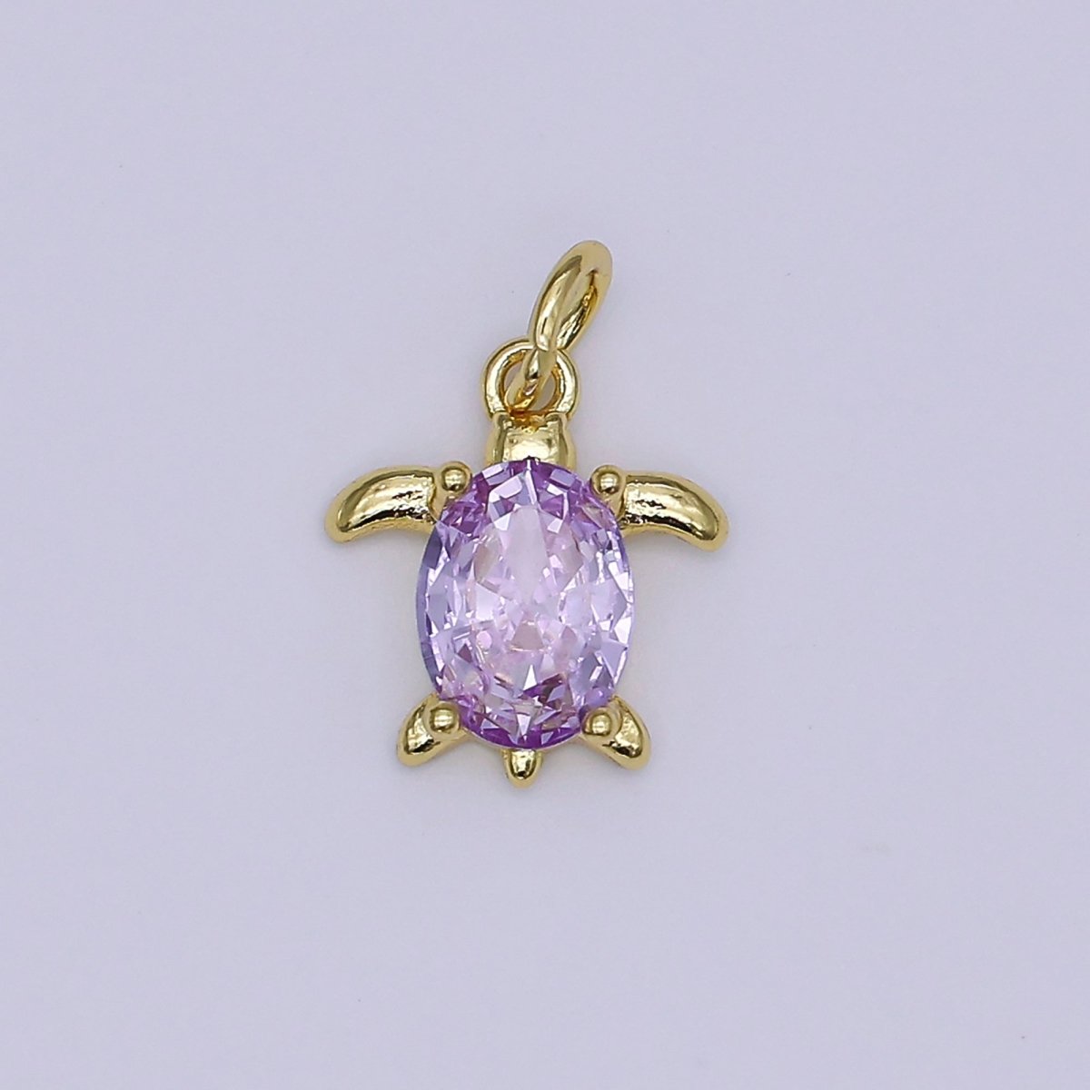 24K Gold Filled CZ Turtle Turquoise Animal Charm | X146 - X232