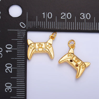 24K Gold Filled CZ Video Game Console joystick Charm | W040