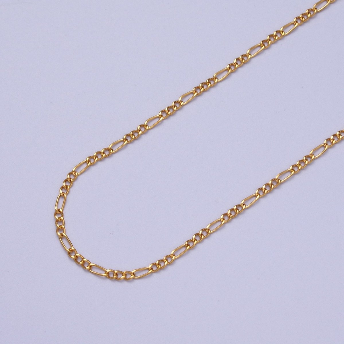 24K Gold Filled Dainty 2mm Figaro Chain Bulk Gold, Silver Unfinished Chain | ROLL-980, ROLL-981 Clearance Pricing