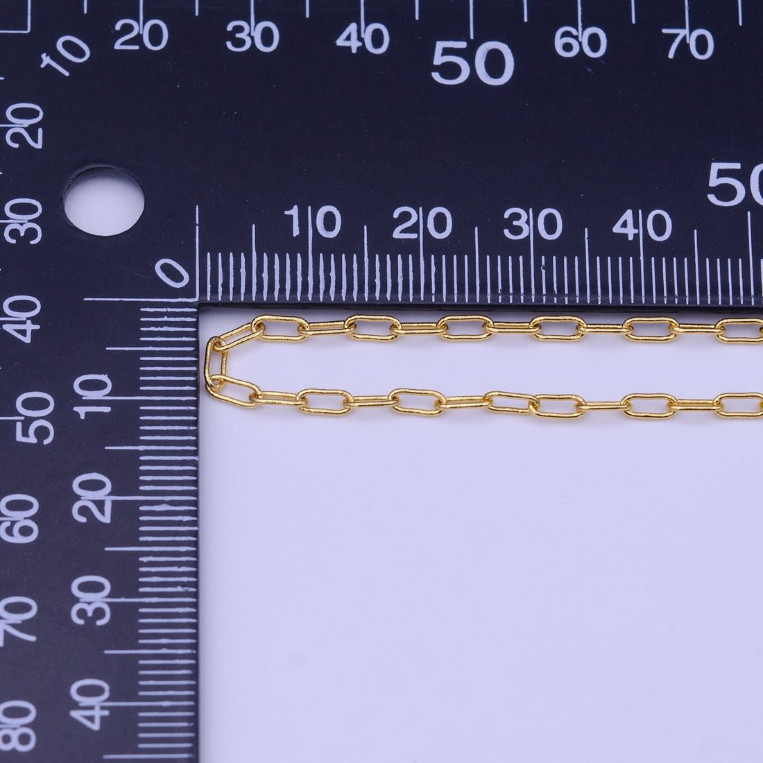 24K Gold Filled Dainty 2mm Width PaperClip 17.7 Inch Chain Necklace | WA-1454 Clearance Pricing