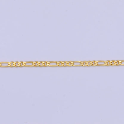 24K Gold Filled Dainty Figaro Chain Minimalist Necklace, Unisex Figaro Chain Necklace 2.4mm Width Ready to Wear | WA-1130 Clearance Pricing