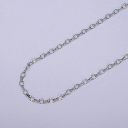 24K Gold Filled Dainty Figure 8 Unfinished Chain, 2.8mm Oval Cable Chain, Silver Figure Eight Bulk Roll Chain For Jewelry Making | ROLL-615, ROLL-616 Clearance Pricing