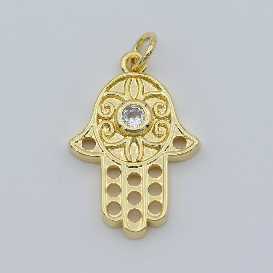 24K Gold Filled Dainty Hamsa Charm,Small Hamsa Heand Pendant,Simple Hamsa Jewelry, Hand of Fatima, Hand of Fatima Pendant, Evil Eye Charm M-365