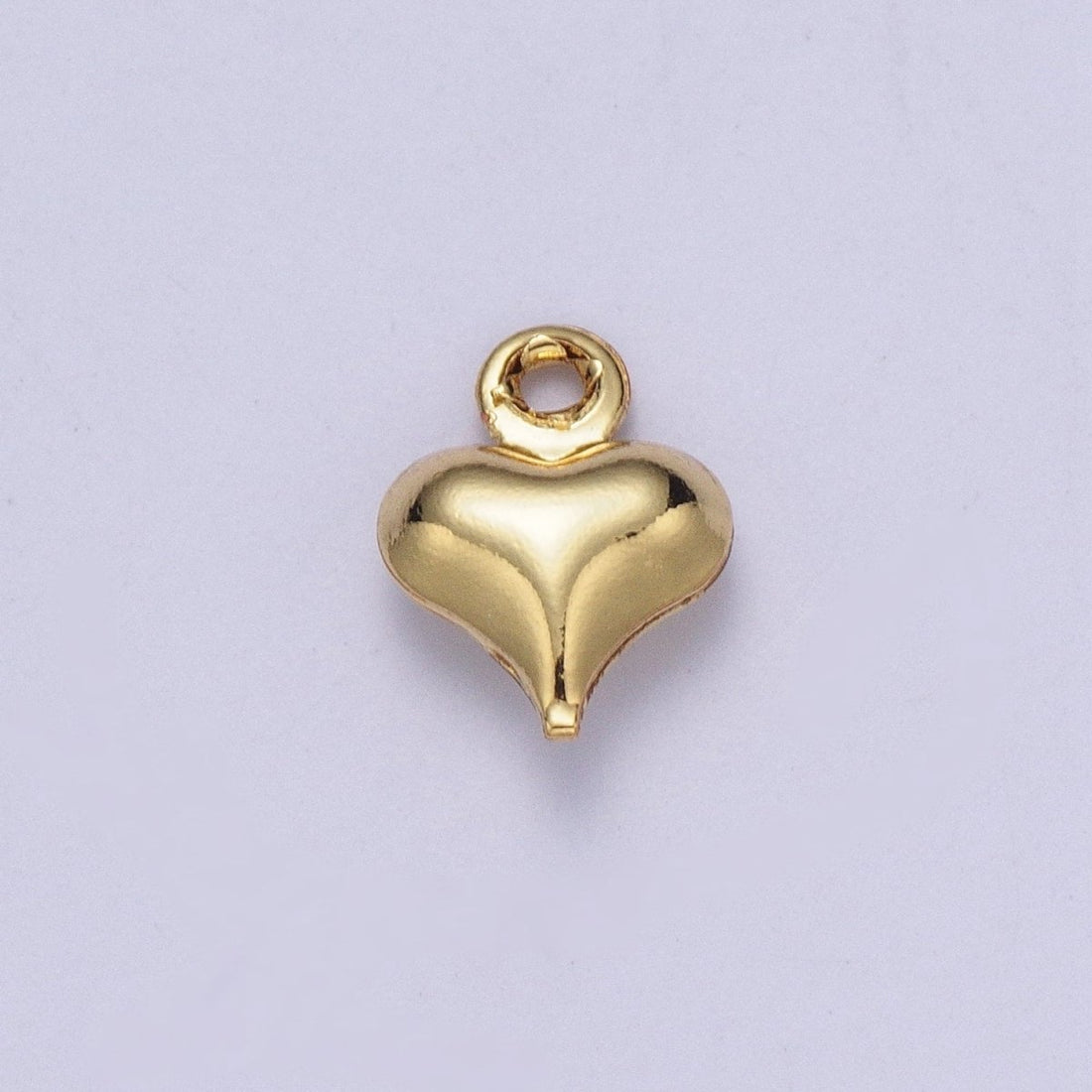 24K Gold Filled Dainty Minimalist Heart Love Charm, Small Simple Gold Heart Love For Jewelry Making AG-092