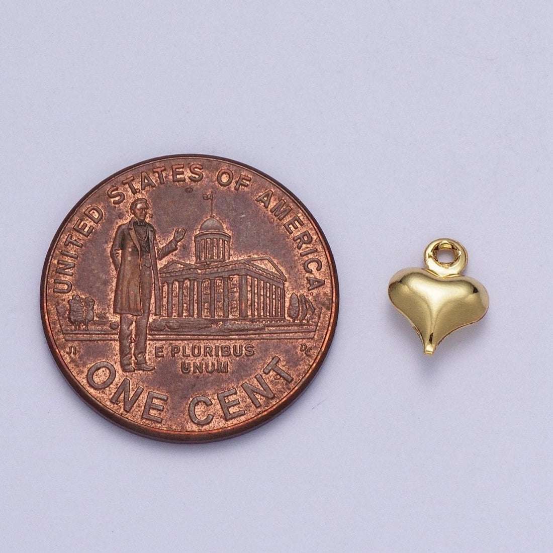 24K Gold Filled Dainty Minimalist Heart Love Charm, Small Simple Gold Heart Love For Jewelry Making AG-092