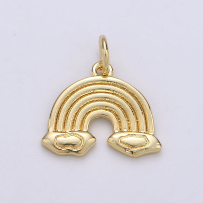 24k Gold Filled Dainty Rainbow Cloud Charm, Gold Cloud Rainbow Pendant for Necklace Bracelet Earring Charm Component Supply E-066