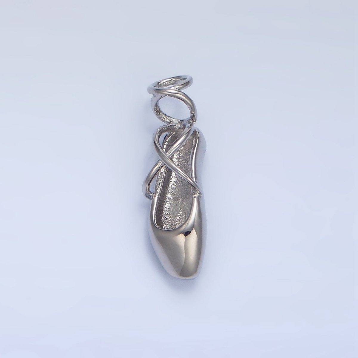 24K Gold Filled 8mm Dancing Pointe Ballet Shoes Multidimensional Charm in Gold &amp; Silver | X615