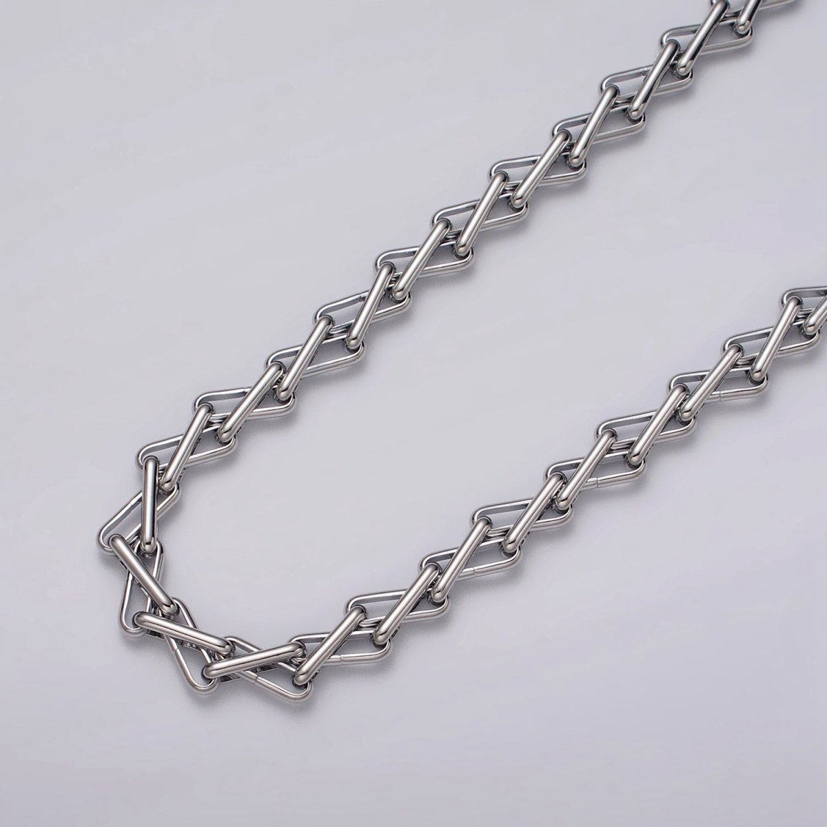 24k Gold Filled Designed Multiple Oblong Link Geometric Unfinished Yard Chain in Gold &amp; Silver | ROLL-1123 ROLL-1202 Clearance Pricing