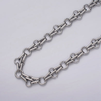 24k Gold Filled Designed Rolo Multiple Oblong Link Unfinished Yard Chain in Gold &amp; Silver | ROLL-1124 ROLL-1193 Clearance Pricing