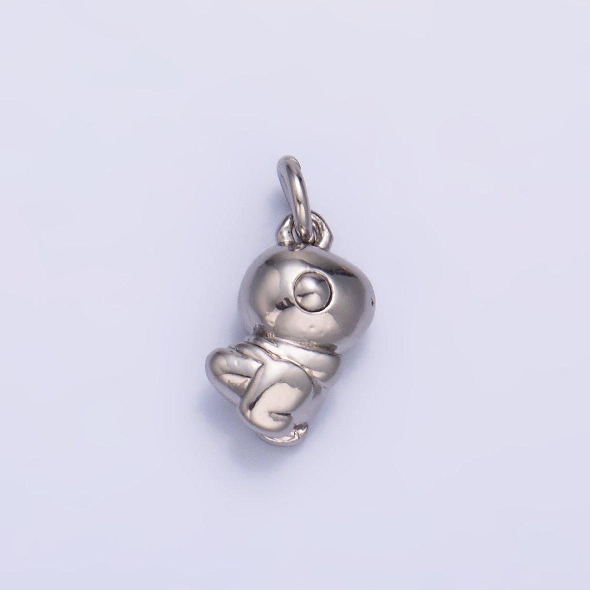 24K Gold Filled 10mm Dinosaur Multidimensional 3D Mini Charm in Gold &amp; Silver | W874