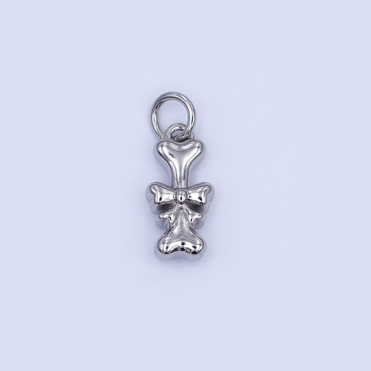 24K Gold Filled Dog Bone Ribbon Pet Multidimensional 3D Charm in Gold &amp; Silver | AJ290