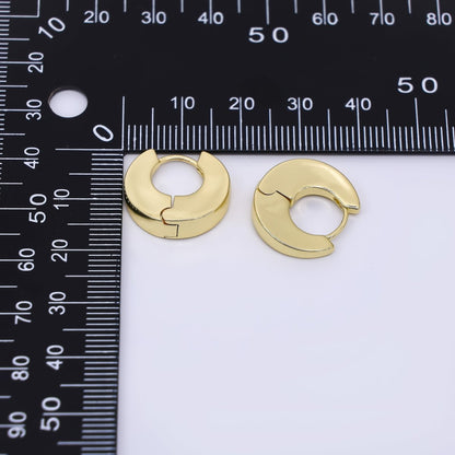 24K Gold Filled Dome Lever Back Huggie Earrings | AJ-064