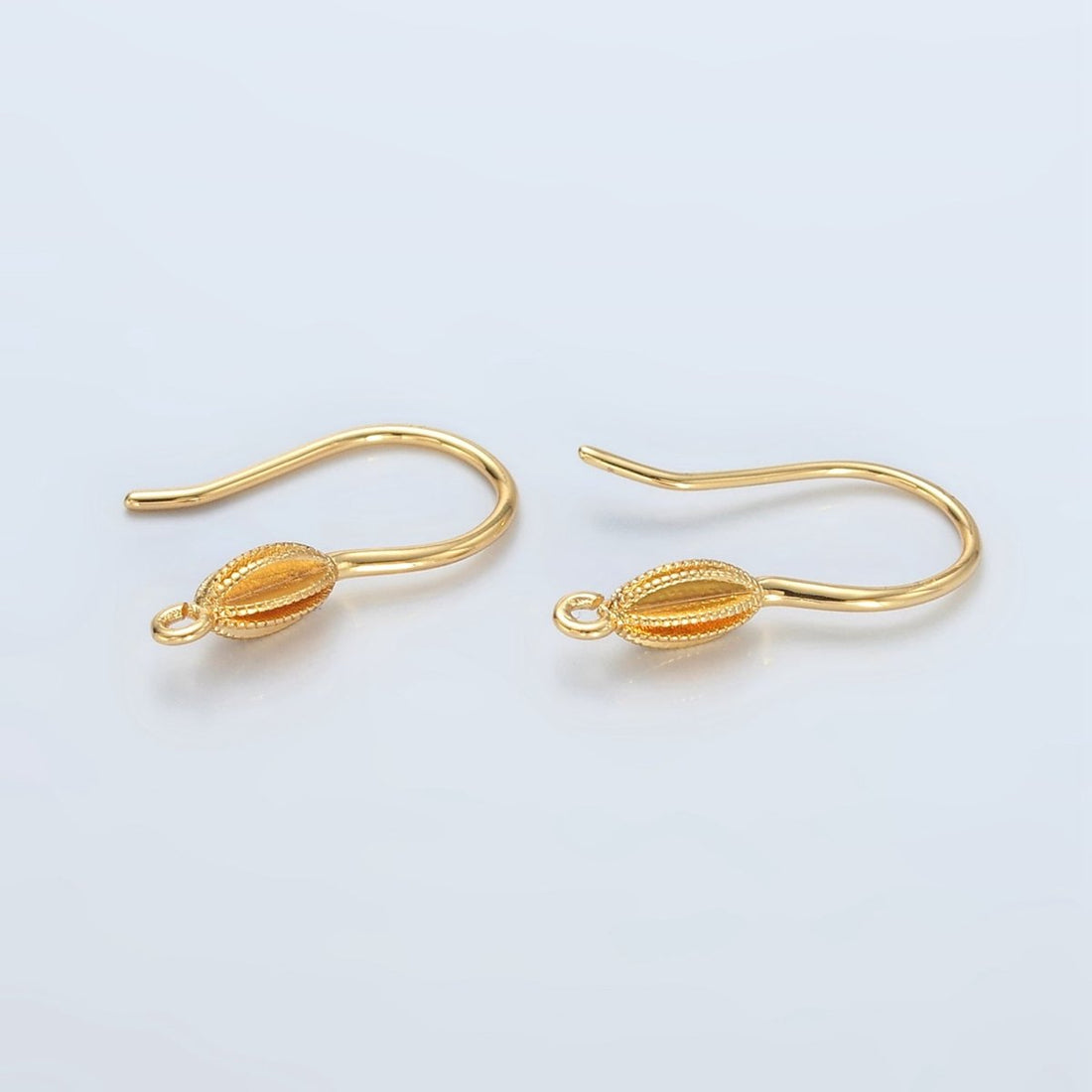 24K Gold Filled Dotted Sphere French Hook Earrings Findings | L076