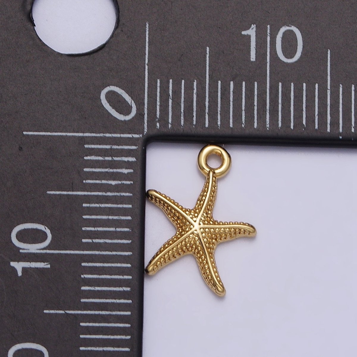 24K Gold Filled Dotted Starfish Sea Ocean Creature Charm in Gold &amp; Silver | AC337 AC338