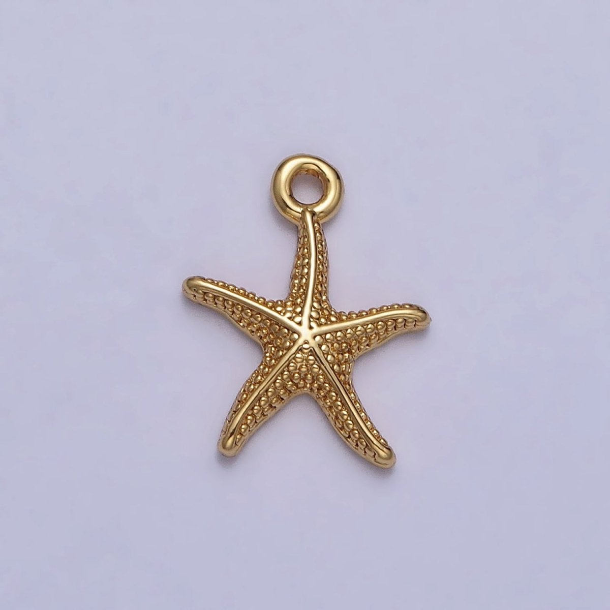 24K Gold Filled Dotted Starfish Sea Ocean Creature Charm in Gold &amp; Silver | AC337 AC338