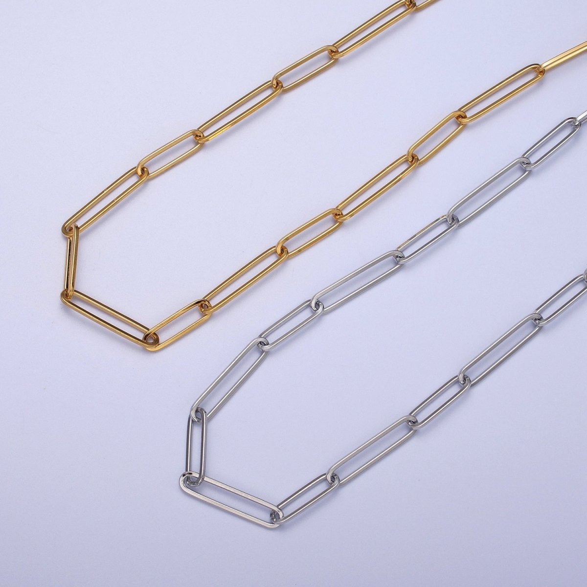 24K Gold Filled Double 15mm &amp; 20mm Paperclip Link Gold, Silver Unfinished Chain | ROLL-921 ROLL-922 Clearance Pricing