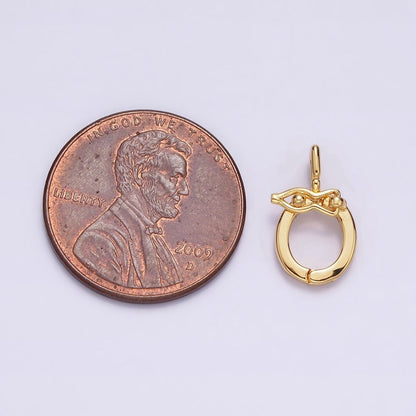 24K Gold Filled Double Bead Snap Open Loop Interchangeable Charm Holder | Z-444