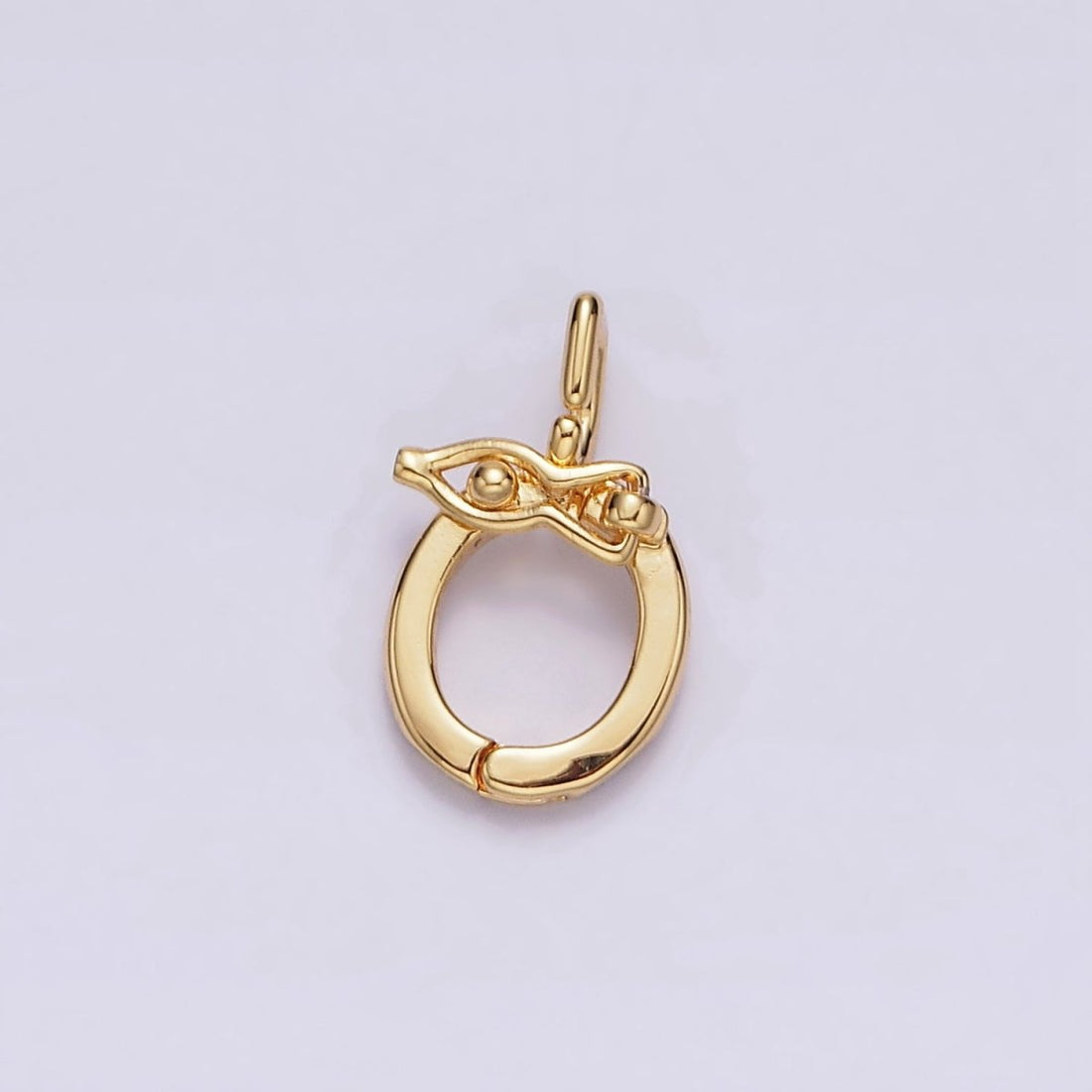 24K Gold Filled Double Bead Snap Open Loop Interchangeable Charm Holder | Z-444