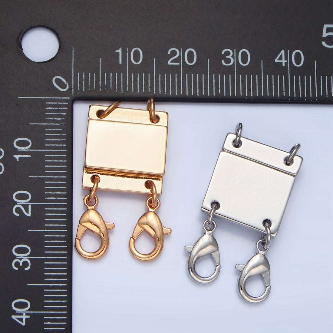 24K Gold Filled Double Magnetic Necklace Detangler Lobster Clasps Closure Findings in Gold &amp; Silver | Z879