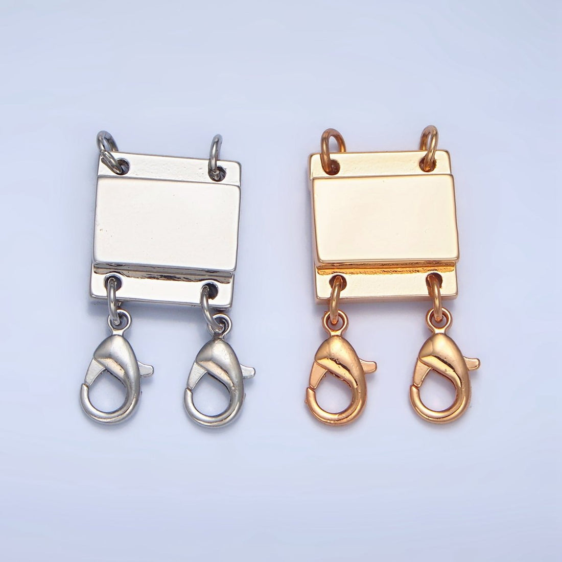 24K Gold Filled Double Magnetic Necklace Detangler Lobster Clasps Closure Findings in Gold &amp; Silver | Z879