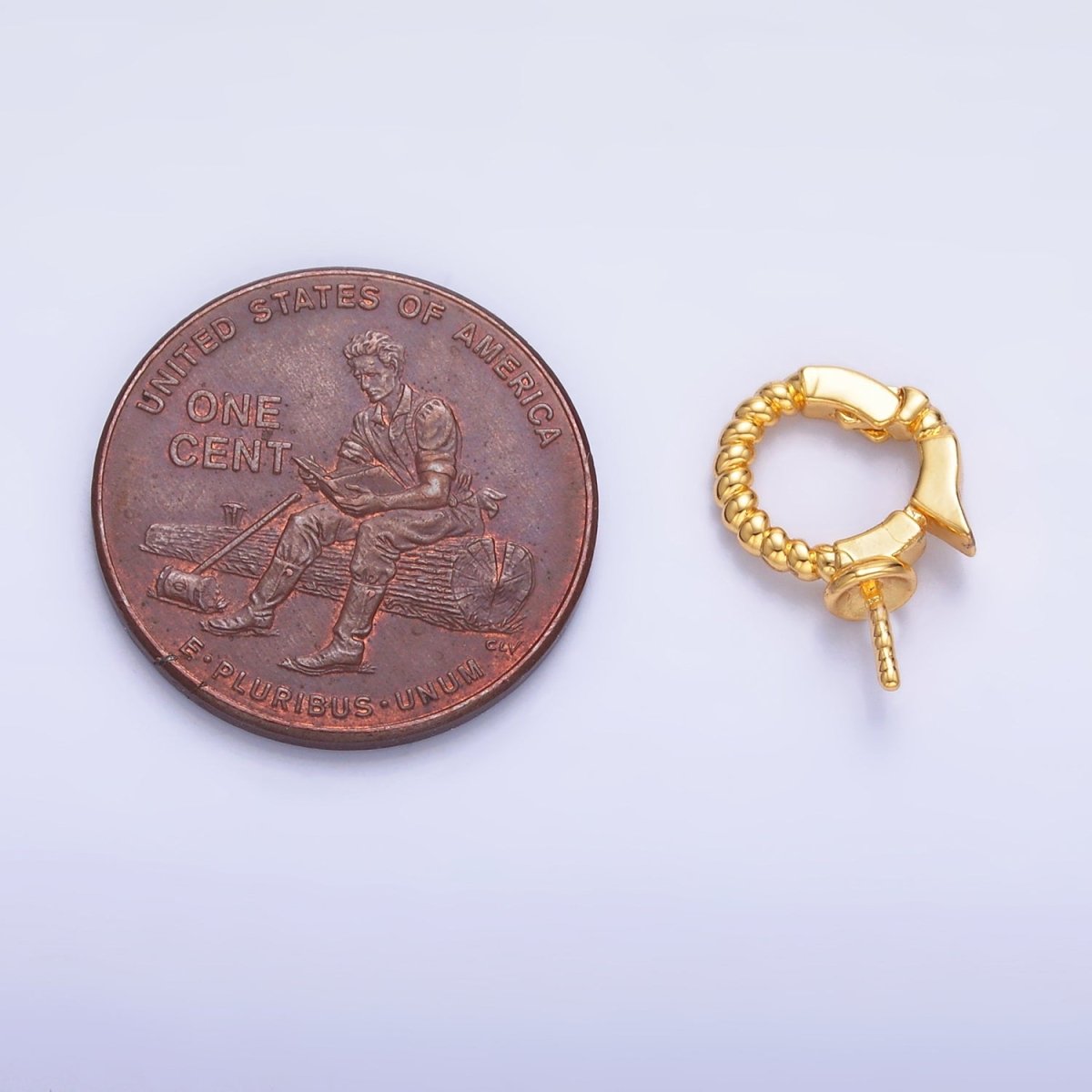 24K Gold Filled Drill Beaded Snap Latch Bail Finding | Z1084