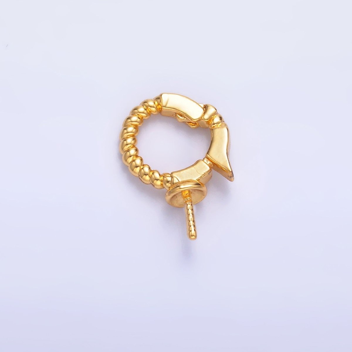 24K Gold Filled Drill Beaded Snap Latch Bail Finding | Z1084