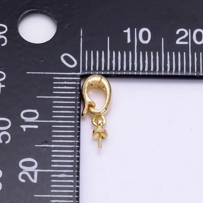 24K Gold Filled Drill Needle Snap Latch Bail Findings in Gold &amp; Silver | Z955
