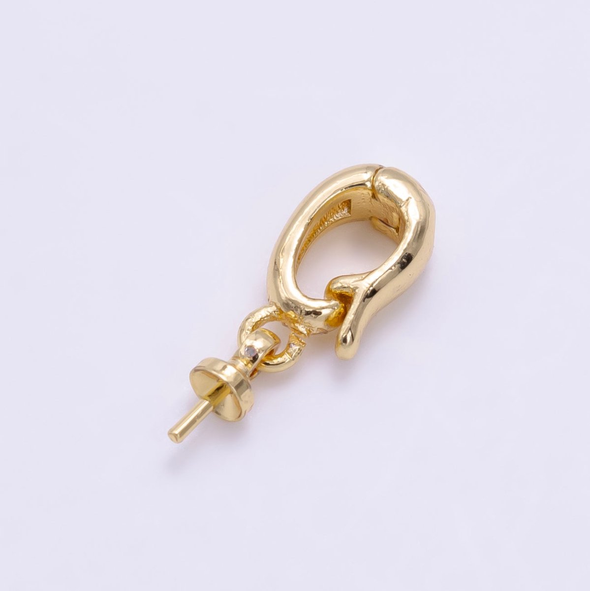 24K Gold Filled Drill Needle Snap Latch Bail Findings in Gold &amp; Silver | Z955