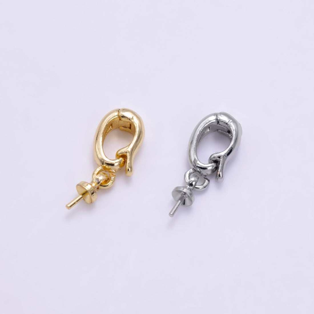 24K Gold Filled Drill Needle Snap Latch Bail Findings in Gold &amp; Silver | Z955