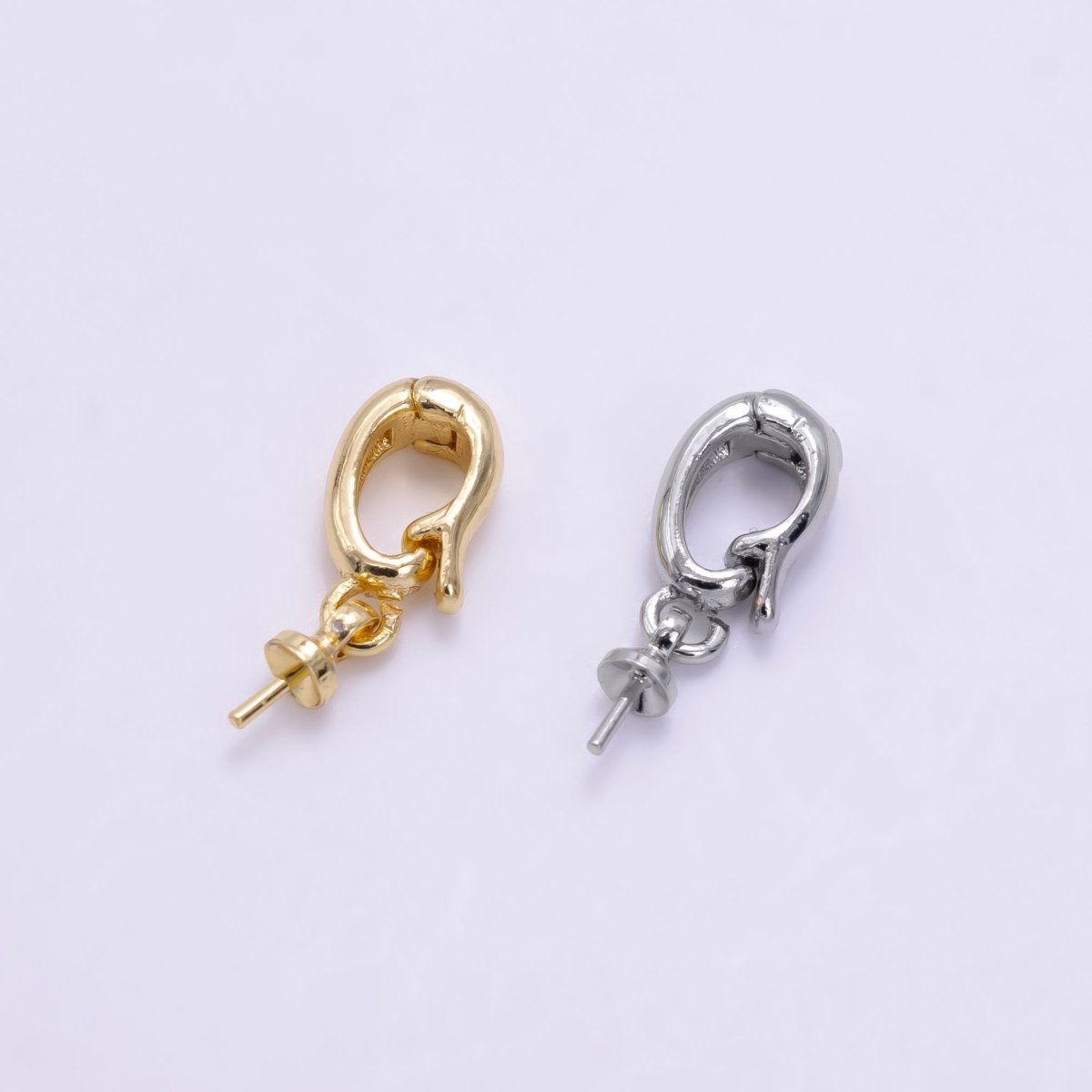 24K Gold Filled Drill Needle Snap Latch Bail Findings in Gold &amp; Silver | Z955