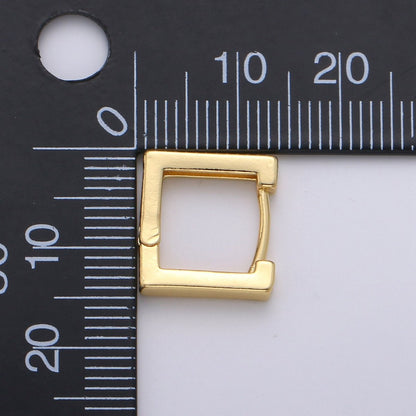 24k Gold Filled Earrings, Square Huggie Earring, Square Earrings, DIY Earrings, Everyday Wear Earrings, Rosegold Earring L-924