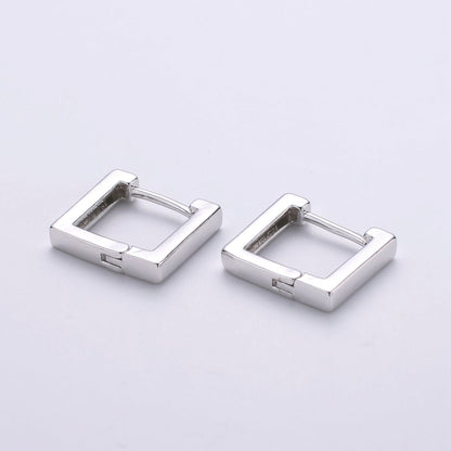 24k Gold Filled Earrings, Square Huggie Earring, Square Earrings, DIY Earrings, Everyday Wear Earrings, Rosegold Earring L-924