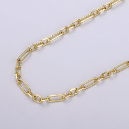 24K Gold Filled Elaborate PAPERCLIP long and short Chain Sold by Yard For Jewelry Making | ROLL-435  Clearance Pricing