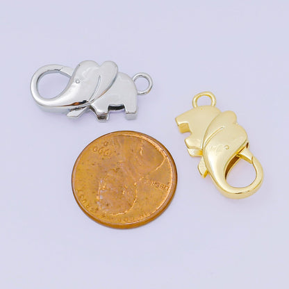 24K Gold Filled Elephant Lobster Clasp Closure Finding in Gold &amp; Silver | Z1318