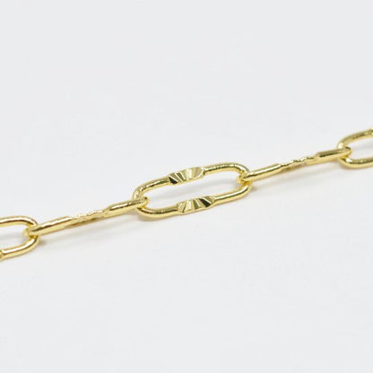 24K Gold Filled Embossed UNIQUE PAPERCLIP Chain by Yard, Fashion Roll Chain for Jewelry Necklace Bracelet Anklet Making | ROLL-424 Clearance Pricing