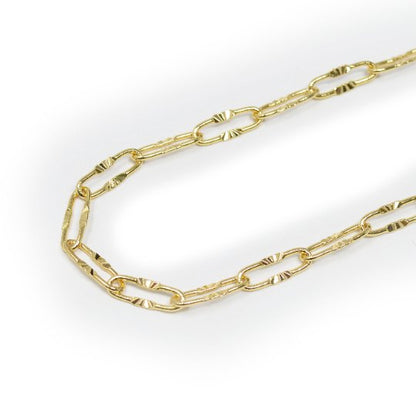24K Gold Filled Embossed UNIQUE PAPERCLIP Chain by Yard, Fashion Roll Chain for Jewelry Necklace Bracelet Anklet Making | ROLL-424 Clearance Pricing