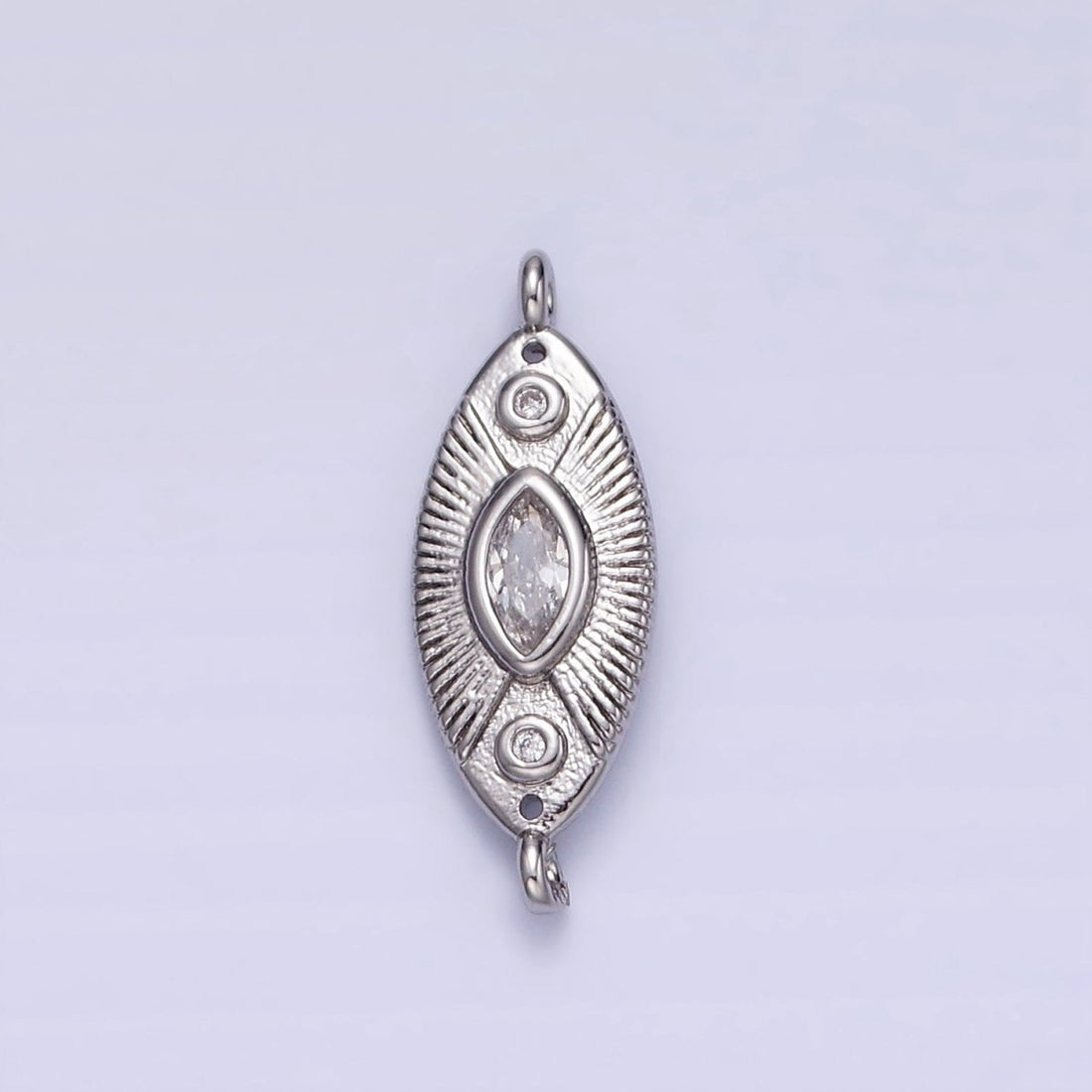 24K Gold Filled Evil Eye CZ Sunburst Sphere Connector in Gold &amp; Silver | F041