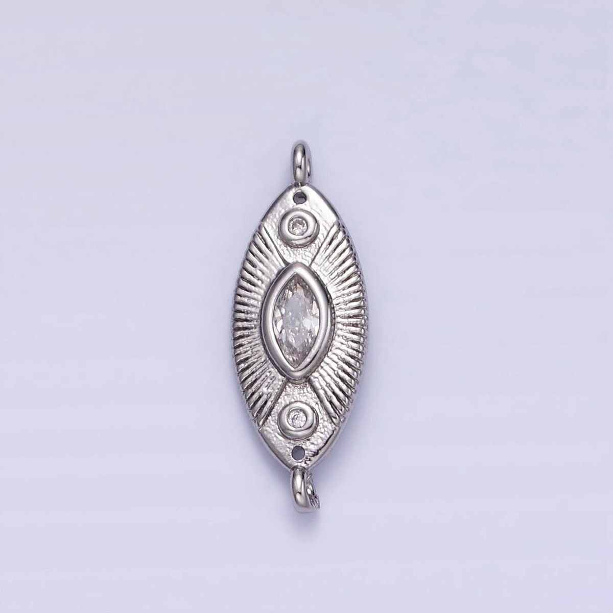 24K Gold Filled Evil Eye CZ Sunburst Sphere Connector in Gold &amp; Silver | F041