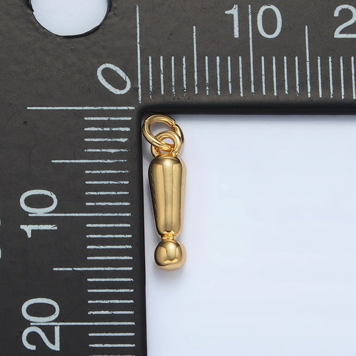 24K Gold Filled 13mm "!" Exclamation Mark Minimalist Mini Charm | AC161