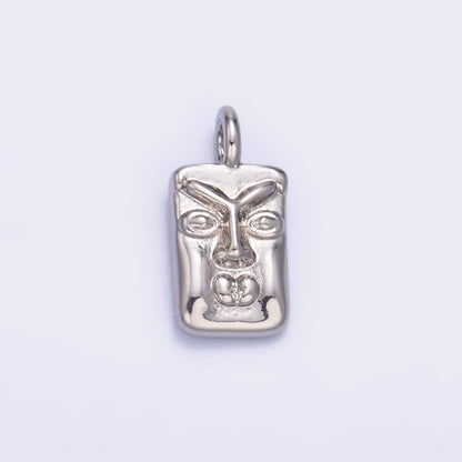 24K Gold Filled Face Tiki Bar Charm in Gold &amp; Silver | W866